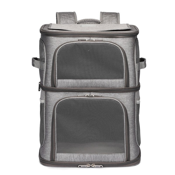 Double Compartment Pet Carrier Backpack for Small Cats and Dogs Cat Travel Bag
