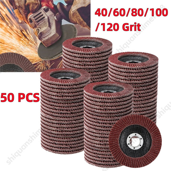 40/60/80/100/120 Grit Grinding Sanding 50 Pack Flap Discs for Angle Grinder AU