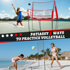 Adjustable Volleyball Practice Net w/ Sturdy Steel Frame Carry Bag 6.5-8FT AU