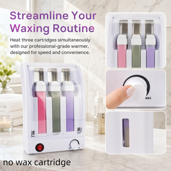 3 Cartridge Roll-On Wax Heater Depilatory Waxing Warmer 100W For Hair Removal AU