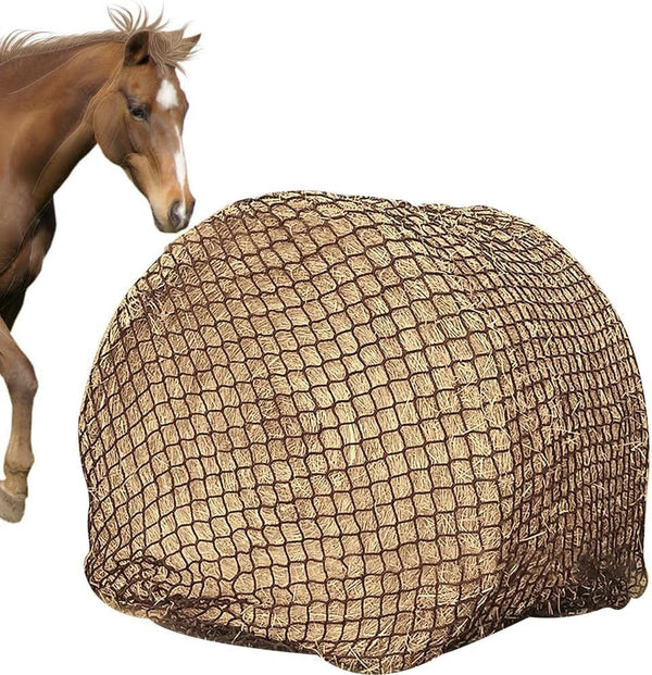 Knotless 5x5ft Round Bale Horses Hay Net 4cm Squares for Livestocks Slow Feeder