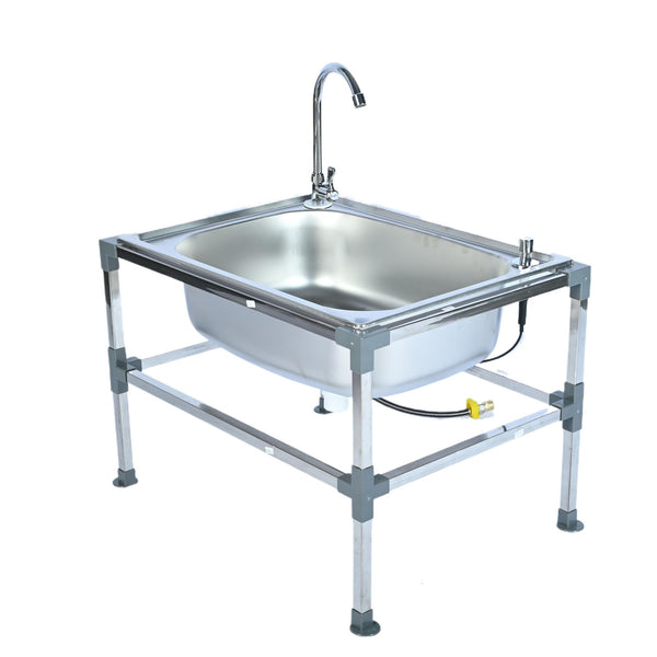 Commercial Floor Mop Sink with Drain Button Utility Sink Water Faucet Kits AU