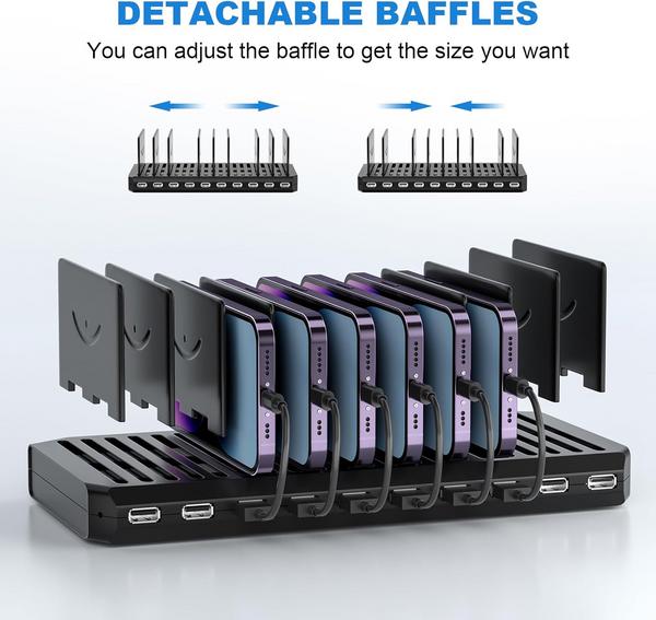 10 Port USB Charge Hub Station Multi-Device Charging Dock for Phones iPad Tables