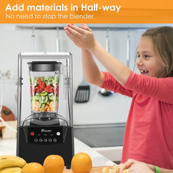 2L Commercial Blender Mixer W/ Cover Quiet Juicer Smoothie Mixer Food Processor