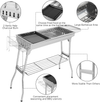 Outdoor Folding BBQ Grill Stove Charcoal Picnic Camping & Automatic Rotary Grill
