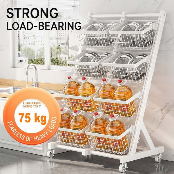 Retail Display Shelf Supermarket Vegetable Fruit Snack Storage Rack & Baskets