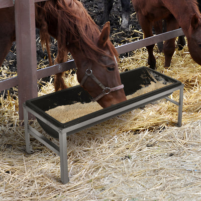 1m Sheep Goat Cattle Water Feed Trough Livestock Farm Feeder Tray with Bracket