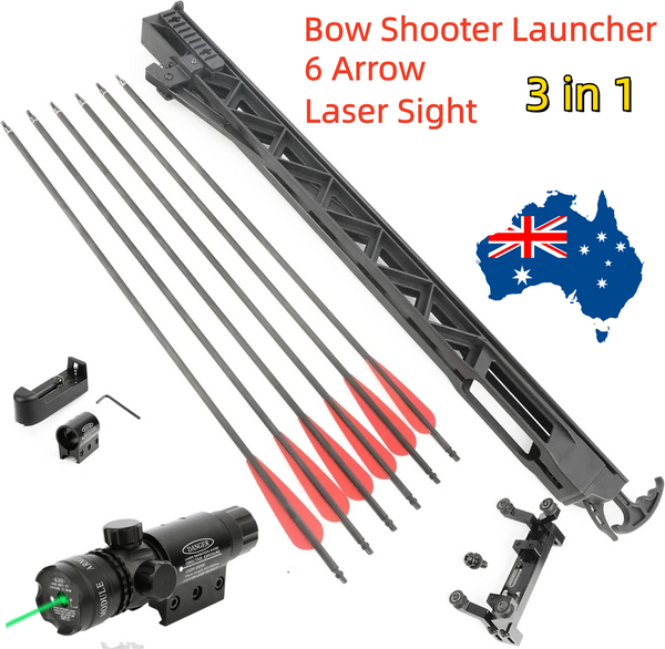 Rapid Bow Shooter Launcher +6 Arrow +Laser Sight Archery Launcher Orbital Tool