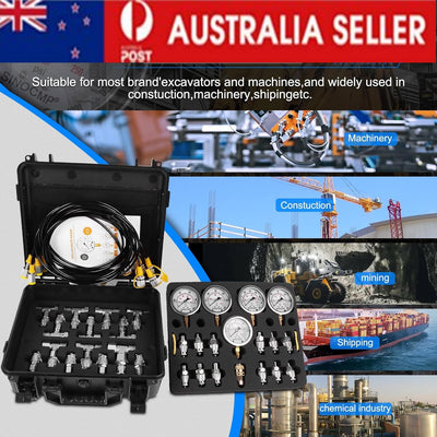 Hydraulic Pressure Test Kit Hydraulic Diagnostic Tester Gauge Kit For Excavator