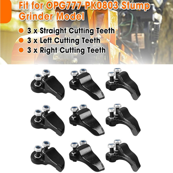 9pack High Speed Cutting Teeth Left&Right&Staight Stump Grinder Teeth AU Stock
