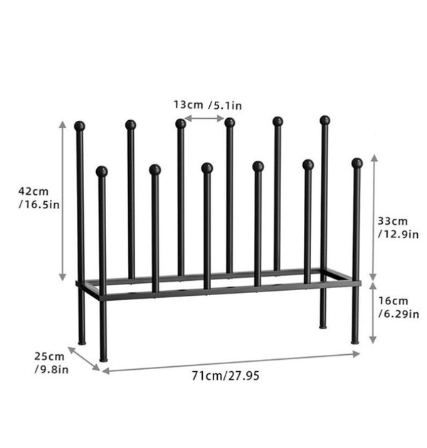 6 Pairs Metal Boot Rack Long Boots Shoes Holders Free Standing Organizer Hallway