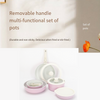 11Pcs Pink pots and Pans Set Removable Handle Nonstick Cookware Set Space Saving