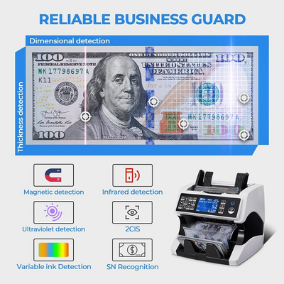 Mixed Denomination Money Bill Counter Cash Counter Bank Grade Currency Sorting