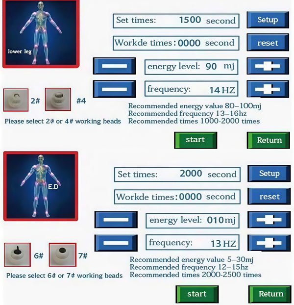 Shockwave Therapy Machine ESWT Shock Wave Therapy Device with 10 Heads&12 Modes