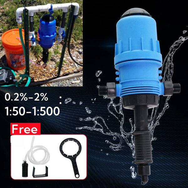 0.2%~2% Automatic Fertilizer Injector Water Powered Dosing Pump 3/4" Adjustable