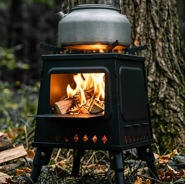 Wood Burning Camping Stove & Bag for Backpacking Outdoor Cooking Heating