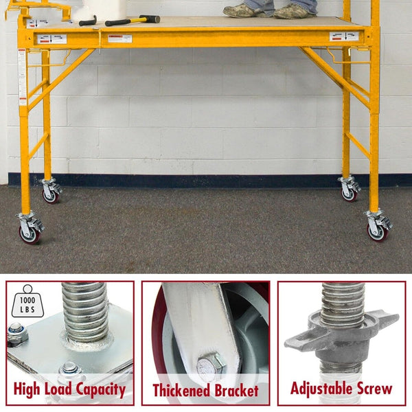 4 Pack 6" Adjustable Leveling Scaffolding Wheels Scaffolding Caster 79cm Long AU