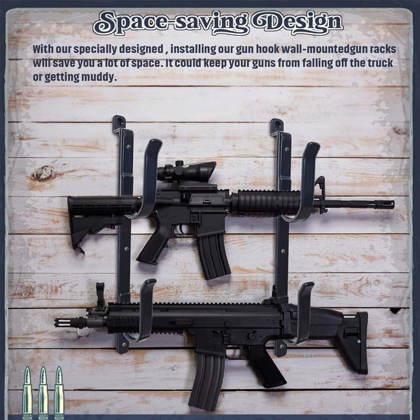 2Pack Metal Gun Racks Adjustable Wall-mounted for Two-gun Tools Cars Rear Window