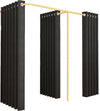 Clothing Store Fitting Room 3 Curtains Privacy Changing Room 200*100*200cm AU