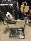 Adjustable Height Bird Perch Play Stand Parrot Playstand With Feeding Bowls
