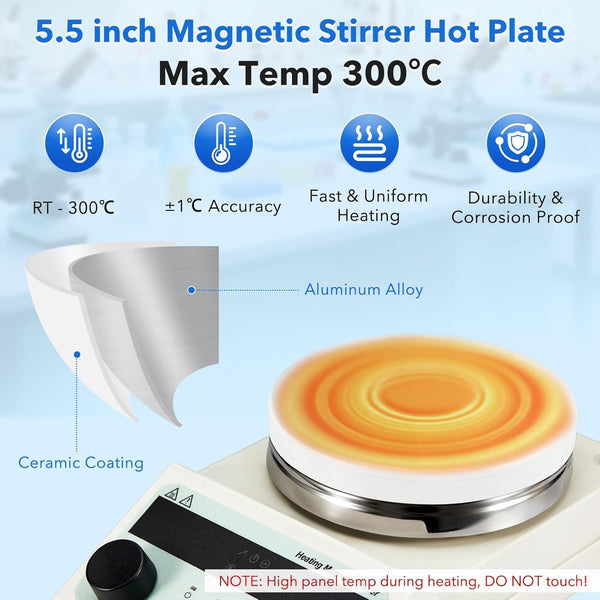 3000ml Heating Hot Plate Hotplate Magnetic Stirrer Mixer Heater Chemical Lab