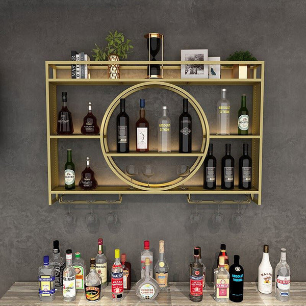 3-Tier Metal Wine Rack w/LED Light Wine Bottle Shelf For Home Bar Display 1.2m