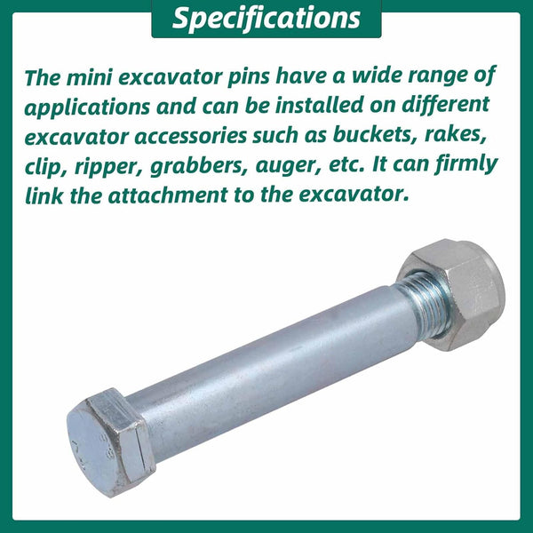2X 25mm Mini Excavator Pins Replaceable Mini Digger Bucket Link Pin Attachments