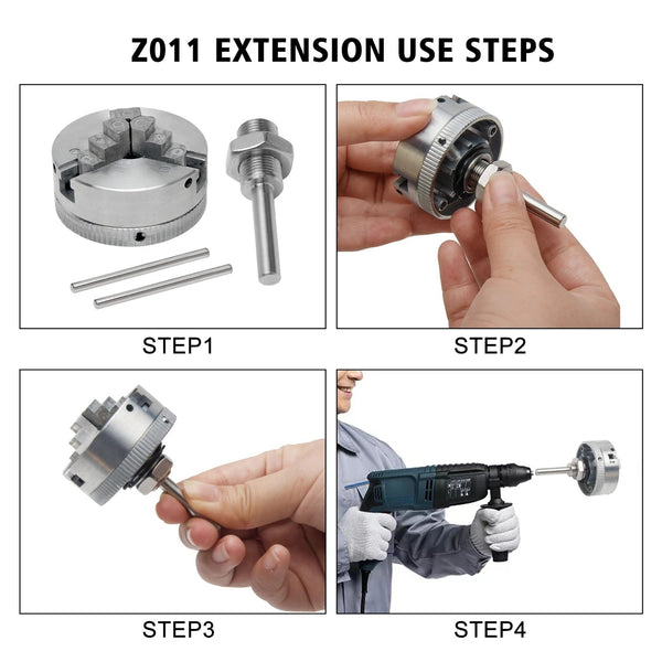 Mini Lathe Chuck Set Self-Centering Connecting Rod for Electric Drill Chuck