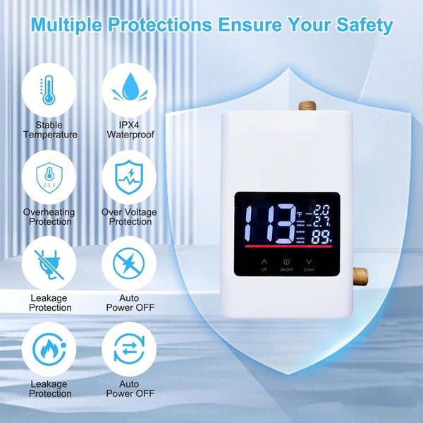 ElectricTankless Water Heater Instant Hot Water w/Remote Control&Digital Display