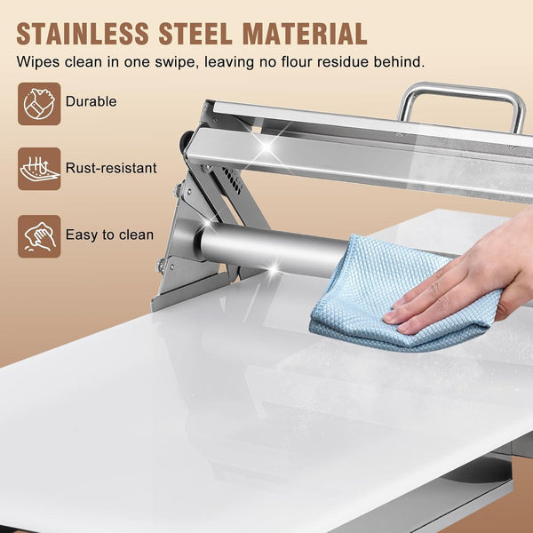 Manual Dough Sheeter Roller Machine Commercial Folding Dough Maker 1-25mm Thick