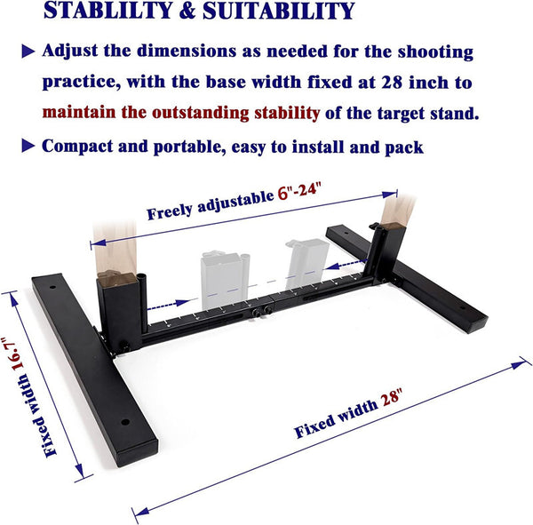 Steel Shooting Targets Stand Foundation Paper Targets Holder Adjustable Base