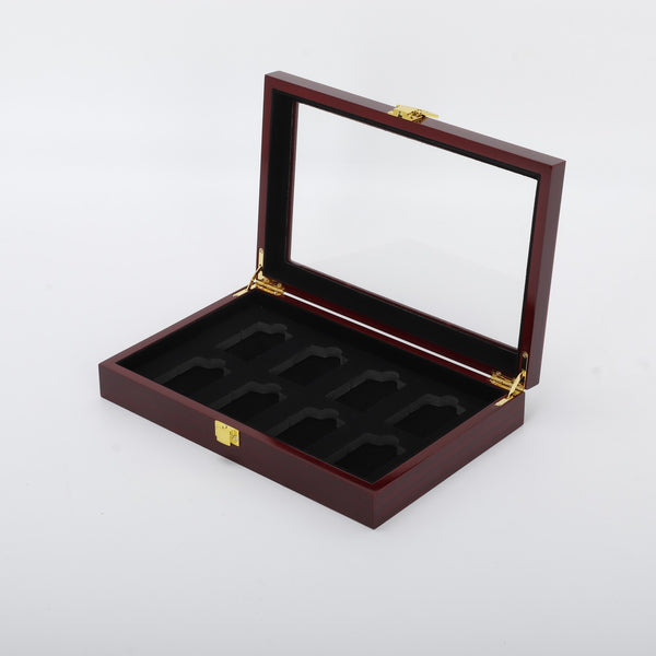 8 Slots Lighter Storage Box Wood Lighter Display Dustproof Case Fashion Gift