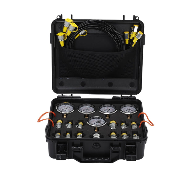 Hydraulic Pressure Test Kit 5 Gauges 5 Test Hoses 13 Couplings 14 Tee Connectors