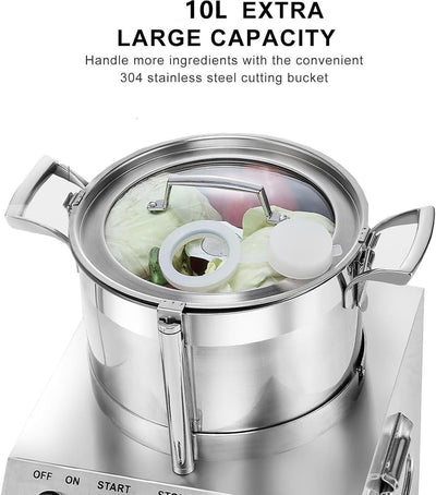 Commercial Food Processor Fritter Machine 1500W 10L Stainless Steel Meat Mincer