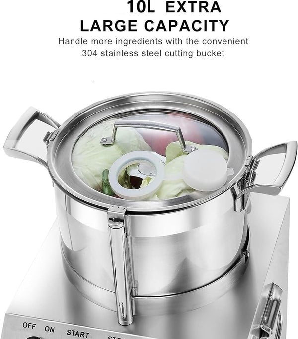 Commercial Food Processor Fritter Machine 1500W 10L Stainless Steel Meat Mincer