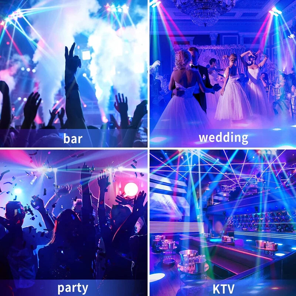 8LED Disco Stage Light DJ Light LED Spider Laser RGBW Moving Head Beam DMX Party