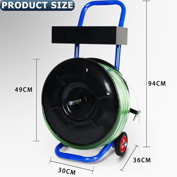 Strapping Dispenser Trolley Portable Plastic Strap Cart & Tray for 20cm Bundles