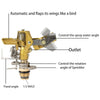 Heavy Duty Brass Impact Sprinkler Head with Nozzles 1/2" Lawn Garden Irrigation