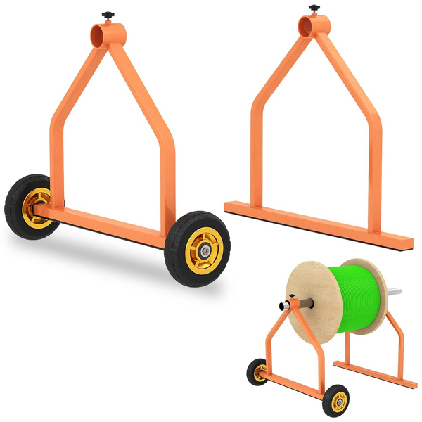 Metal Wire Spool Rack Cable Rack with Wheels, Wire Spool Holder for Wire Spools