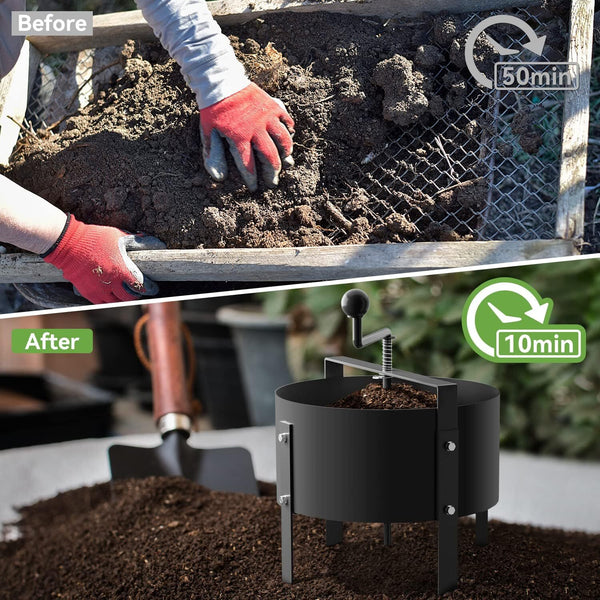 Rotary Soil Sifter Compost Sieve Garden Potting Sifting Mesh Rock Sand Sieve