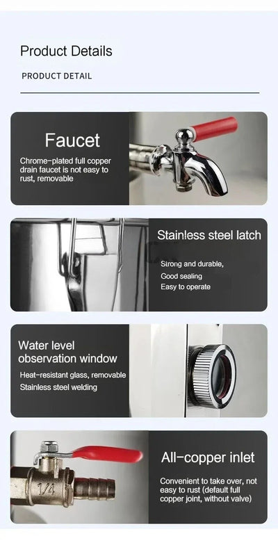 5L/h Water Distiller Purifier Machine Laboratory Auto Control Stainless Steel AU