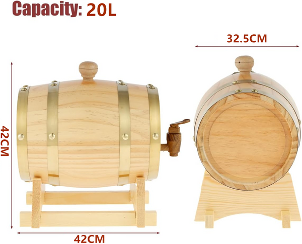 Wooden Barrel 5L 20L Wine Barrel Rum Keg Whiskey Tequila Bourbon Liquor Beer