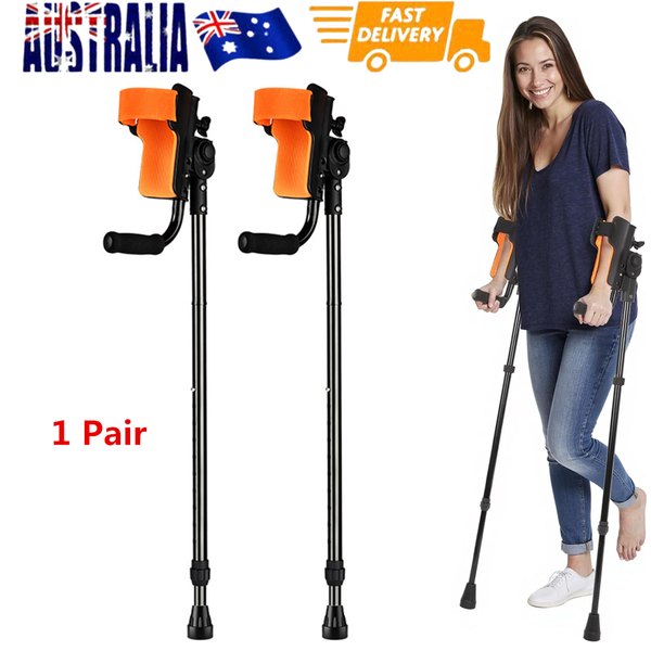 Forearm Crutches Lightweight Aluminum Crutches w/ Adjustable Elbow Elastic Band