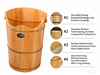 Foot Bucket With Steam Machine Wooden Basin for Soaking Tub W/Massager and Lid