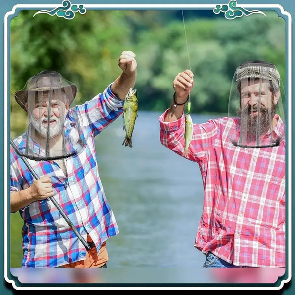 2X Mosquito Fly Head Net Bee Outdoor Fishing Insect Mesh Hat Mozzie Protector AU