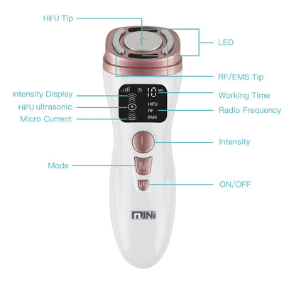 2nd Generation Mini HIFU Machine EMS Face Massage Wrinkle Remove Beauty Device