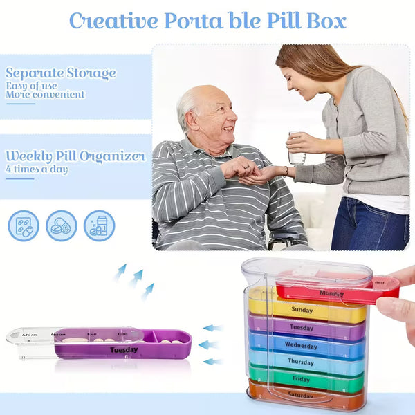 Weekly Daily Pill Box Organiser Tablet Medicine Holder Storage Dispenser 7 Days
