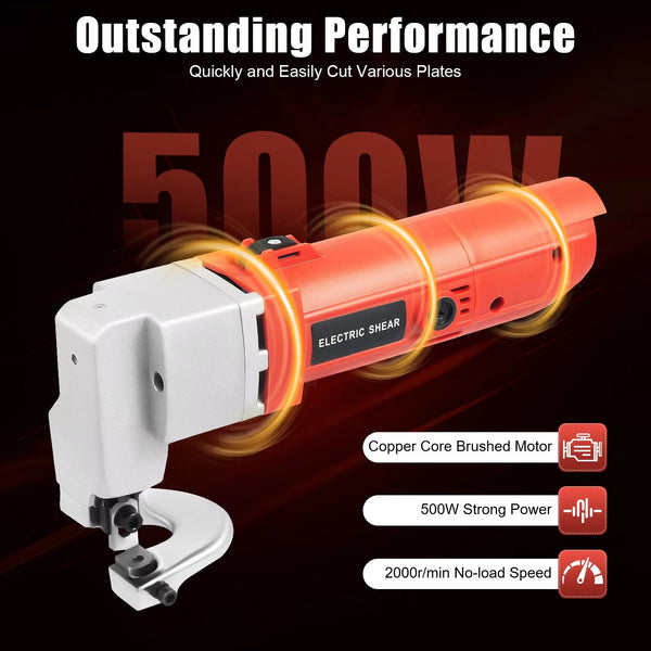 Electric Nibbler 2.5mm Sheet Metal Shear 500W Hand-held Scissor Cutter 2000r/min