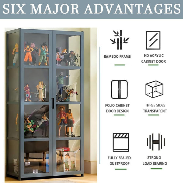 Figures Showcase Lego Display Cabinet w/ Acrylic Door Clear Bookshelf 4/5 Tier