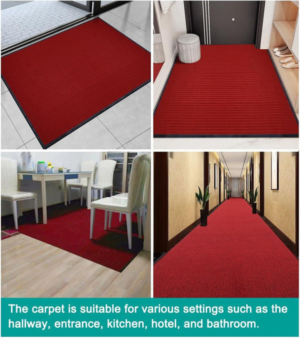 3’x10' Commercial Hallway Runner Rug Non-slip Rubber Door Mat Floor Carpet Rug